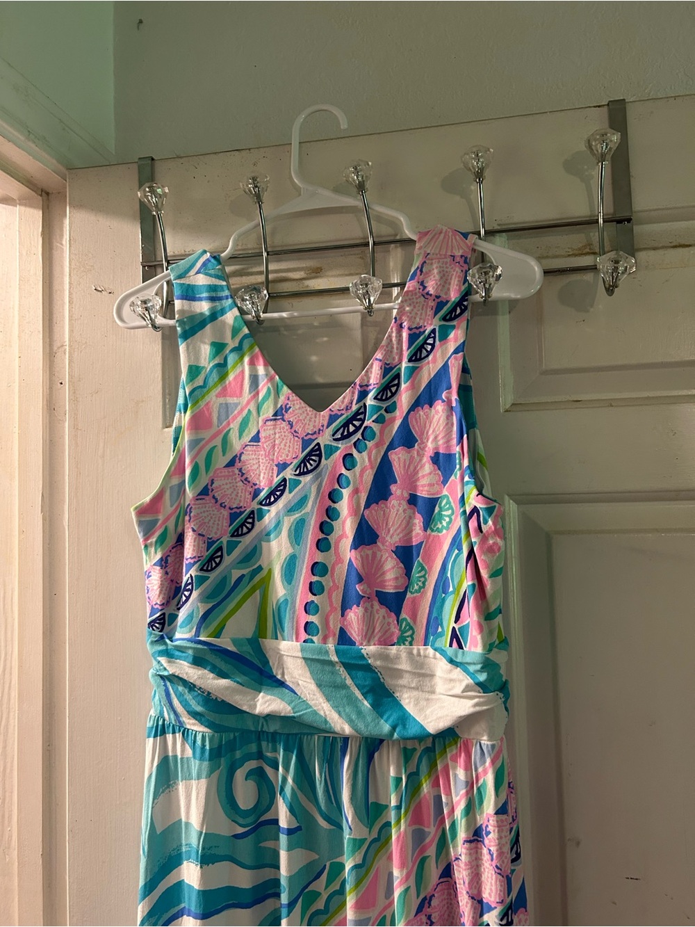 Lilly Pulitzer Sleeveless Maxi Dress in Aqua, Pink & White - Picture 2 of 3